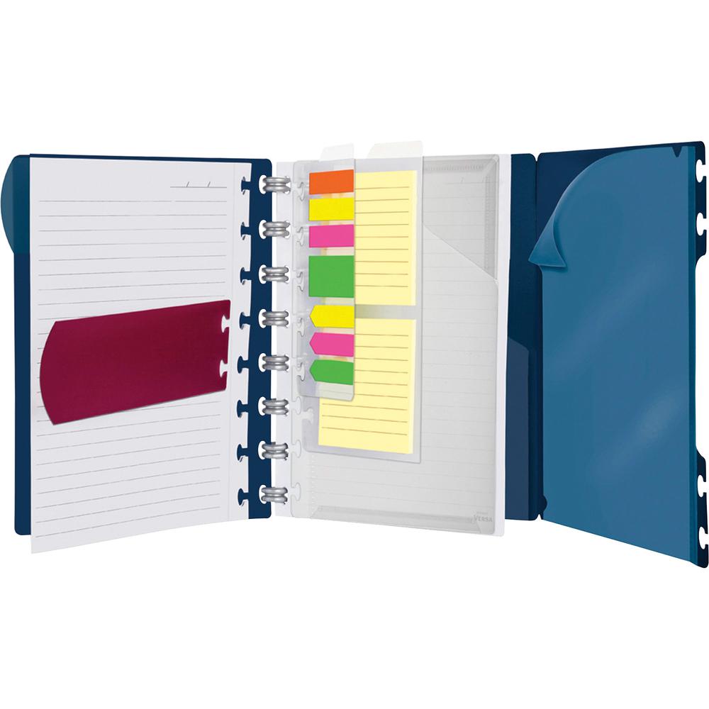 TOPS Ampad Versa Crossover Notebook - Letter - 60 Sheets - Spiral - 24 lb Basis Weight - Letter - 8 1/2" x 11" - NavyPoly Cover - Repositionable, Pocket, Micro Perforated - 1 Each. Picture 4