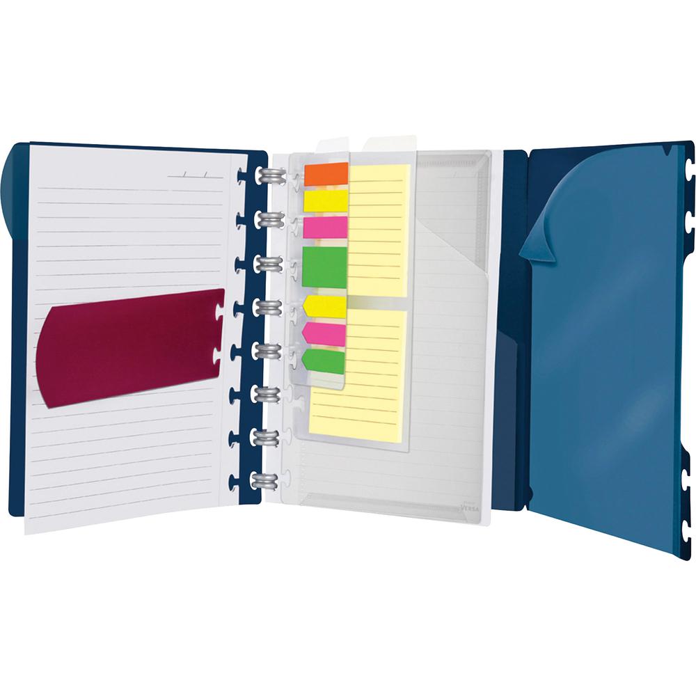 TOPS Versa Crossover Ruled Spiral Notebook - 60 Sheets - Spiral - 24 lb Basis Weight - 6" x 9" - NavyPoly Cover - Repositionable, Pocket, Micro Perforated - 1 Each. Picture 3