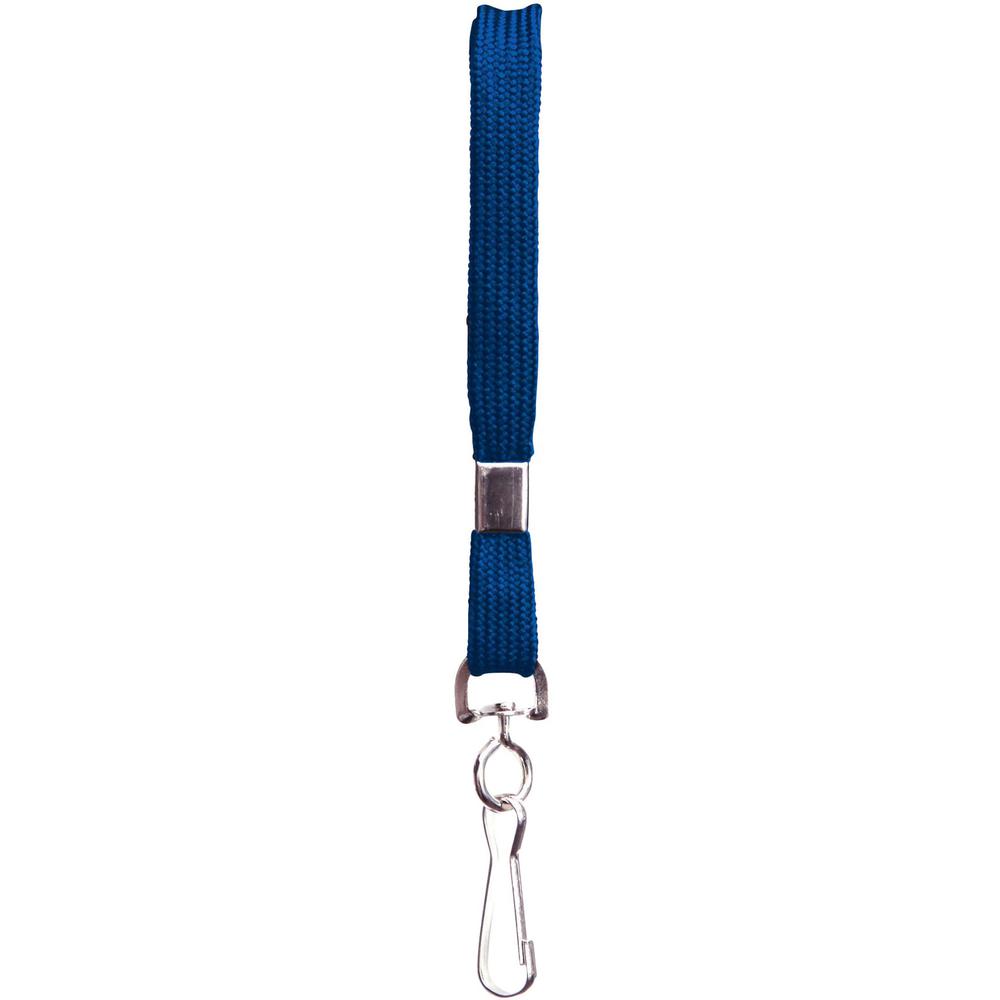 SICURIX Flat Metal Hook Lanyard - 100 / Pack - 0.4" Width x 36" Length - Blue. Picture 6