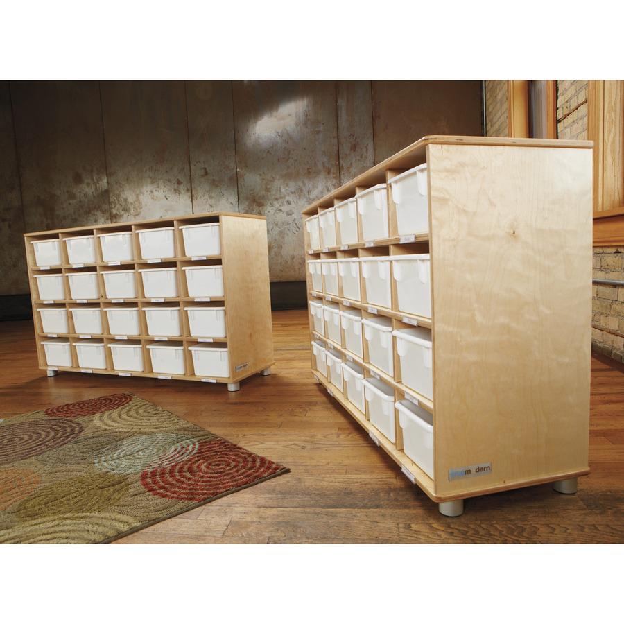 Jonti-Craft TrueModern 20-cubbie Shelf Unit - 20 Compartment(s) - 29.5" Height x 48.5" Width x 15" Depth - Durable, Rounded Corner, Yellowing Resistant - UV Acrylic - Baltic - Anodized Aluminum, Balti. Picture 2