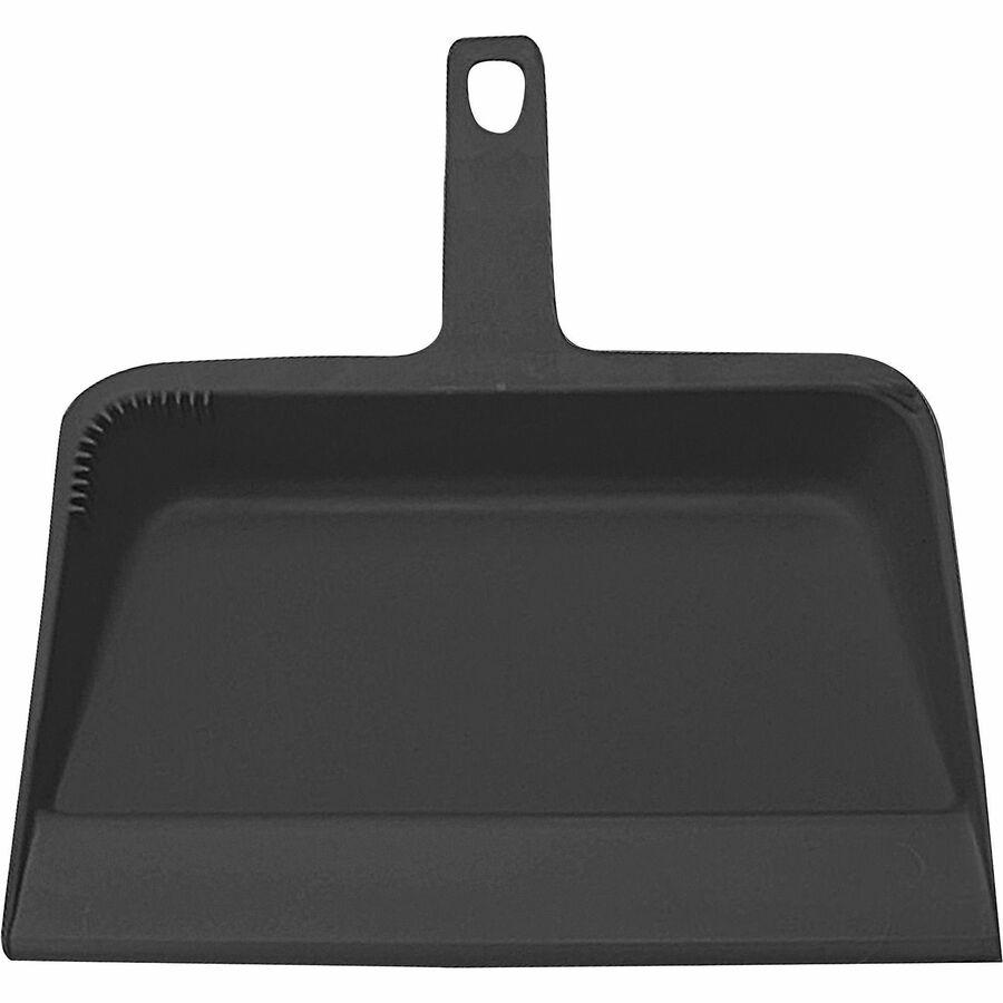 Genuine Joe Heavy-duty Plastic Dust Pan - 12" Wide - Plastic - Black - 12 / Carton. Picture 4
