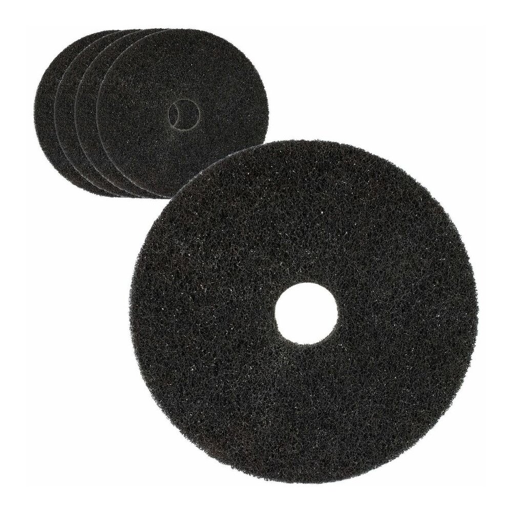 Genuine Joe Black Floor Stripping Pad - 20" Diameter x 1" Thickness - Stripping, Floor - 350 rpm Maximum Speed Supported - Resilient, Heavy Duty, Flexible, Dirt Remover, Long Lasting, Abrasive, Rotate. Picture 2