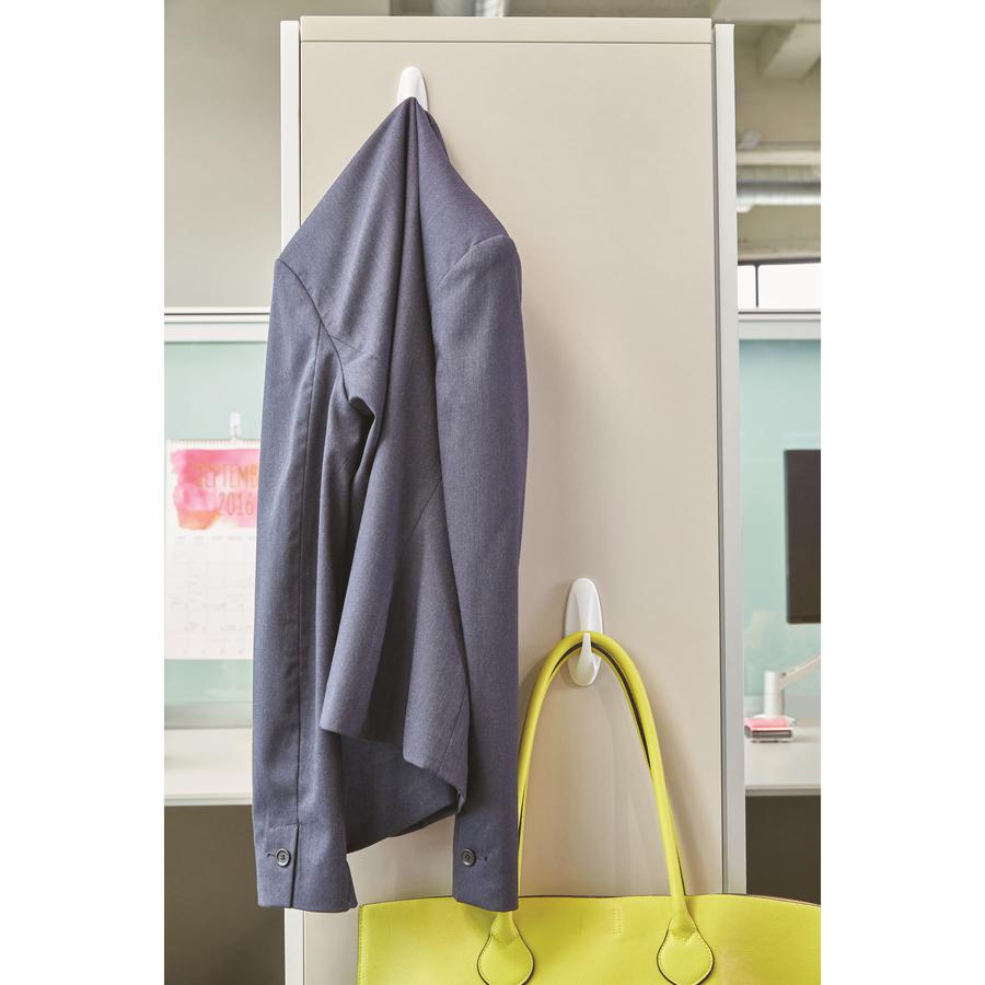 Command Hook Trial Pack - Medium - 3 lb (1.36 kg) Capacity - 3.1" Height x 1.1" Width x 3.1" Length - for Paint, Wood, Tile - Plastic - White - 1 Carton. Picture 3