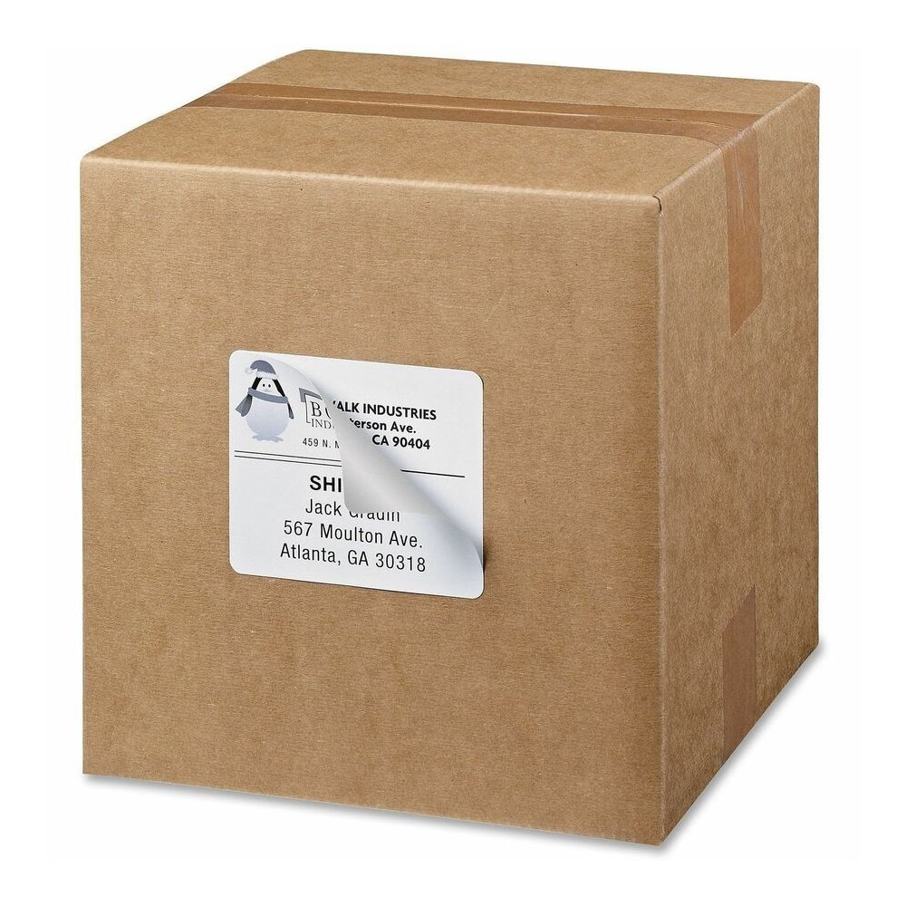 Avery&reg; Waterproof Labels, 2" x 4" , 500 Total (05523) - 3 21/64" Width x 4" Length - Permanent Adhesive - Rectangle - Laser - Matte White - Matte - Paper - 6 / Sheet - 6 Total Sheets - 3000 Total . Picture 2