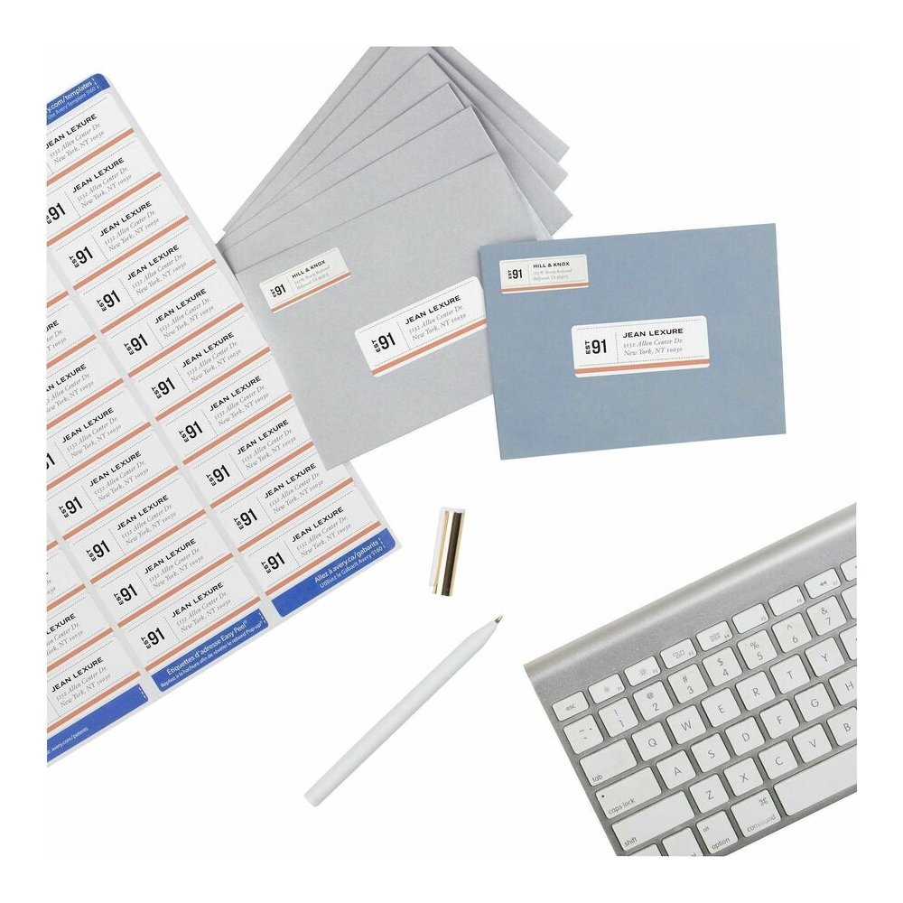 Avery&reg; TrueBlock White Shipping Labels - 1" Width x 2 5/8" Length - Permanent Adhesive - Rectangle - Laser - Matte White - Matte - Paper - 30 / Sheet - 30 Total Sheets - 15000 Total Label(s) - 500. Picture 4