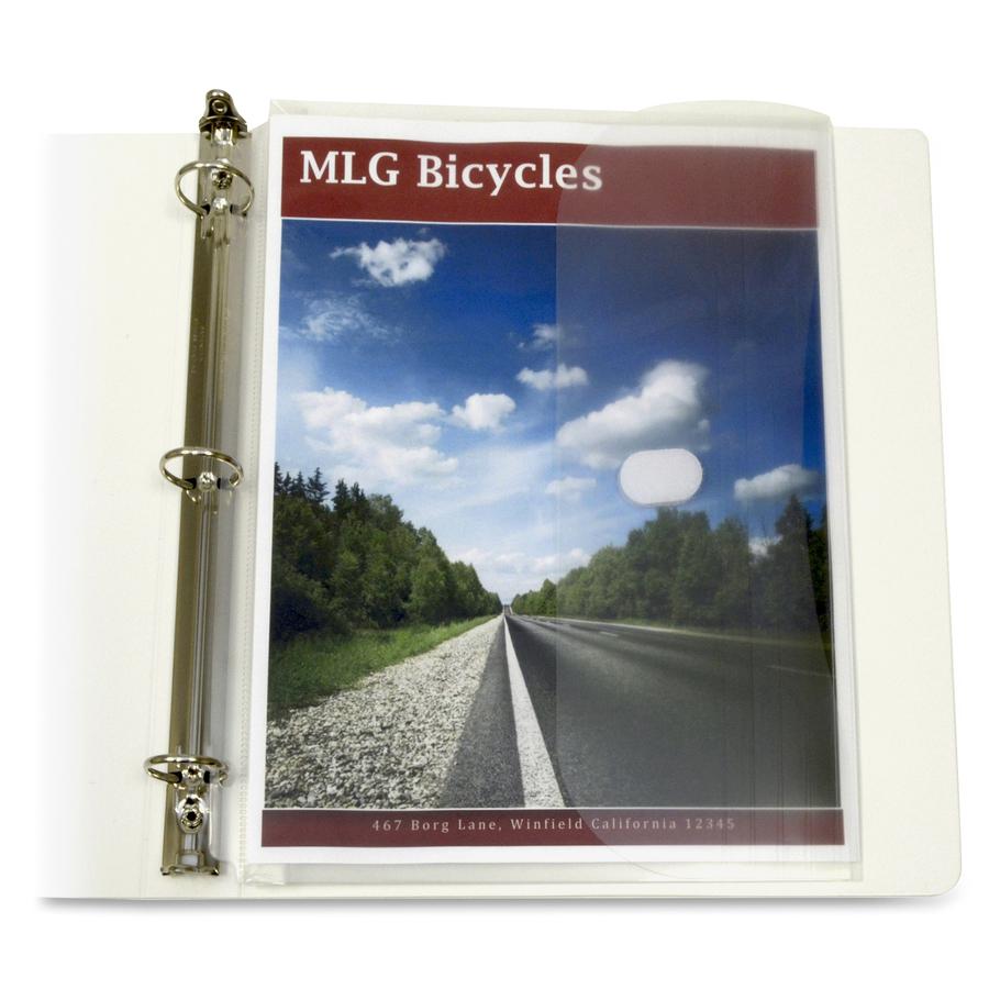 C-Line Super Heavyweight Poly Binder Pockets - Clear, Side Loading, 11 x 8-1/2, 5/PK, 57537. Picture 5