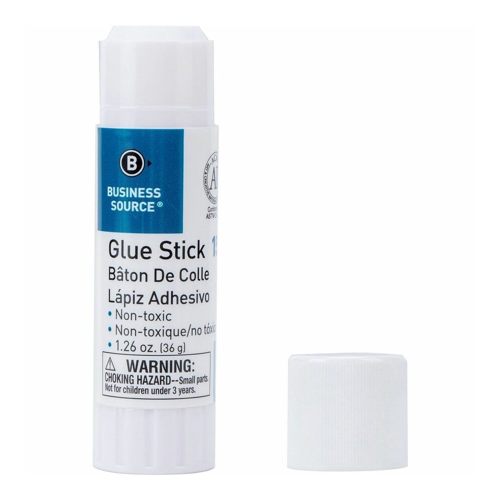 Business Source Glue Stick - 1.26 oz - White - 12 / Pack. Picture 4