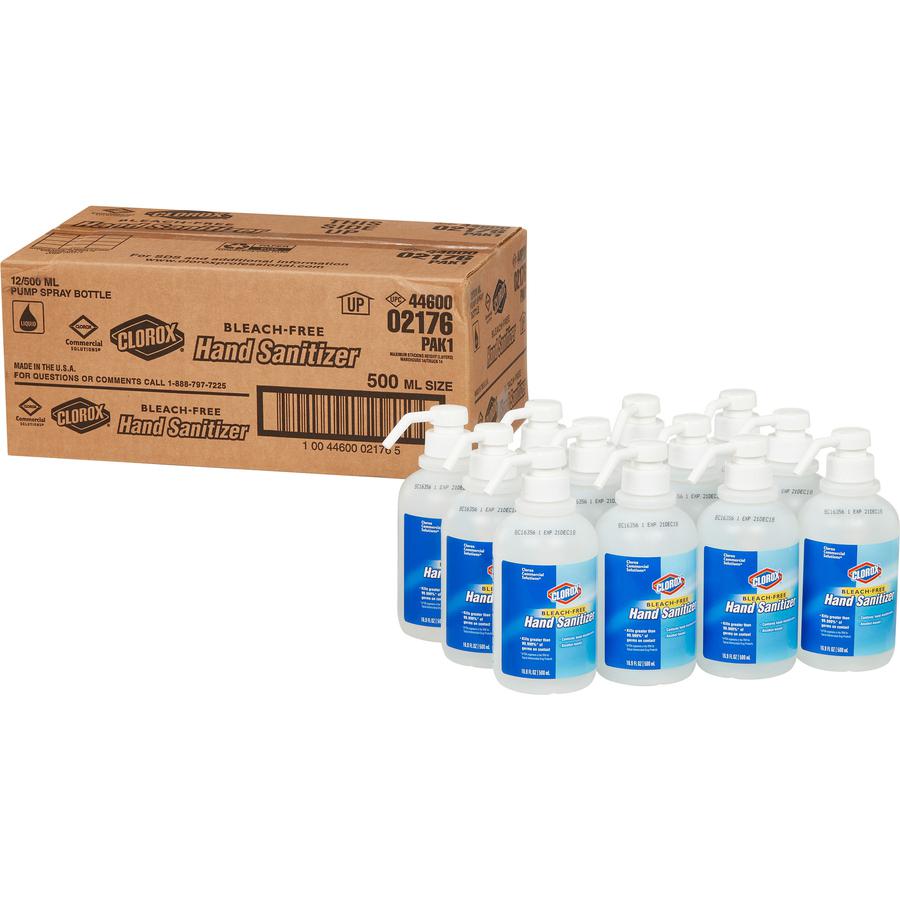 Clorox Commercial Solutions Hand Sanitizer - 16.9 fl oz (500 mL) - Pump Bottle Dispenser - Kill Germs - Hand - Moisturizing - Clear - Non-sticky, Non-greasy - 12 / Carton. Picture 8