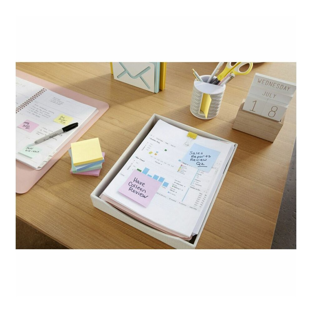 Post-it&reg; Pop-up Notes - 3" Flag/Note Width x 3" Flag/Note Length - Square - 100 Sheets per Pad - Unruled - Canary Yellow - Paper - Self-adhesive, Repositionable - 12 / Pack. Picture 2