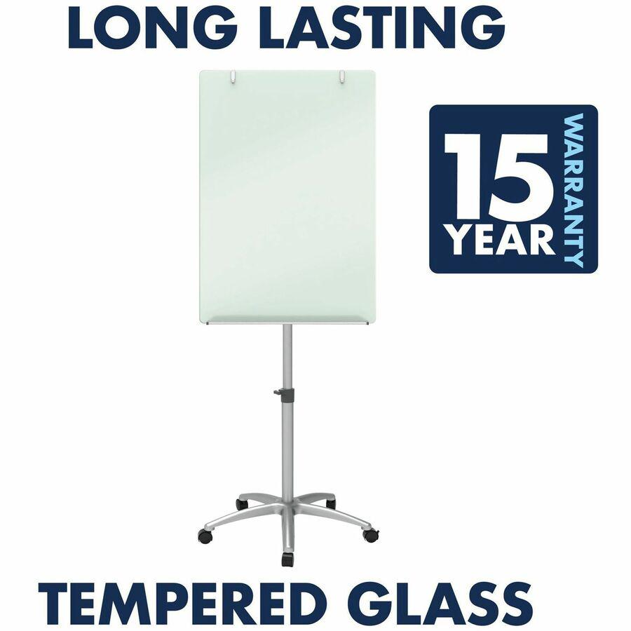 Quartet Infinity Mobile Easel with Glass Dry-Erase Board - 24" (2 ft) Width x 77" (6.4 ft) Height - Silver Tempered Glass Surface - Rectangle - Magnetic - Accessory Tray, Locking Casters, Stain Resist. Picture 7