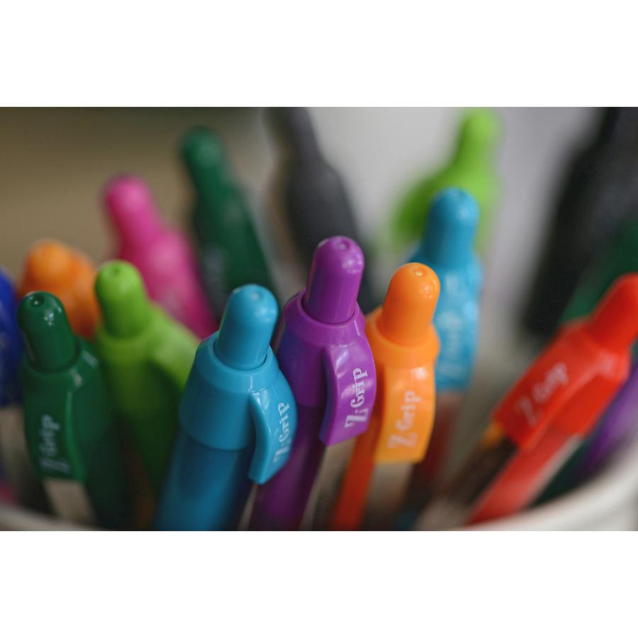 Zebra Z-Grip Retractable Ballpoint Pens - Medium Pen Point - 1 mm Pen Point Size - Retractable - Black - 18 / Pack. Picture 5