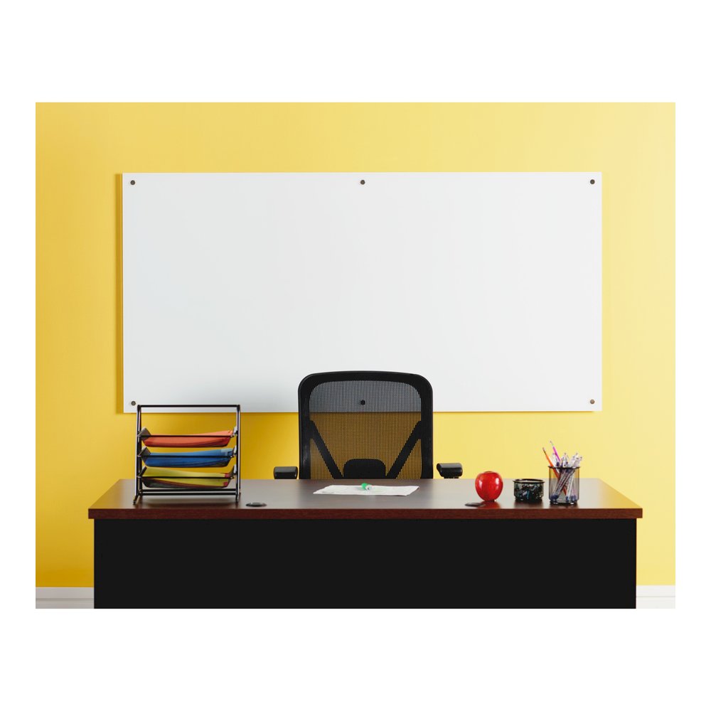 Lorell Magnetic Dry-Erase Glass Board - 72" (6 ft) Width x 36" (3 ft) Height - White Glass Surface - Rectangle - Magnetic - Stain Resistant, Ghost Resistant, Smooth Writing - 1 Each. Picture 2