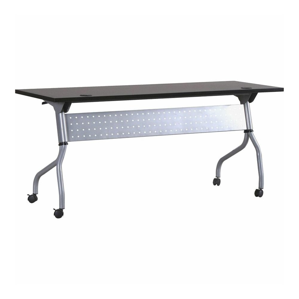 Lorell Flip Top Training Table - Rectangle Top - Four Leg Base - 4 Legs - 72" Table Top Width x 23.50" Table Top Depth - 29.50" Height x 70.88" Width x 23.63" Depth - Assembly Required - Espresso, Sil. Picture 3