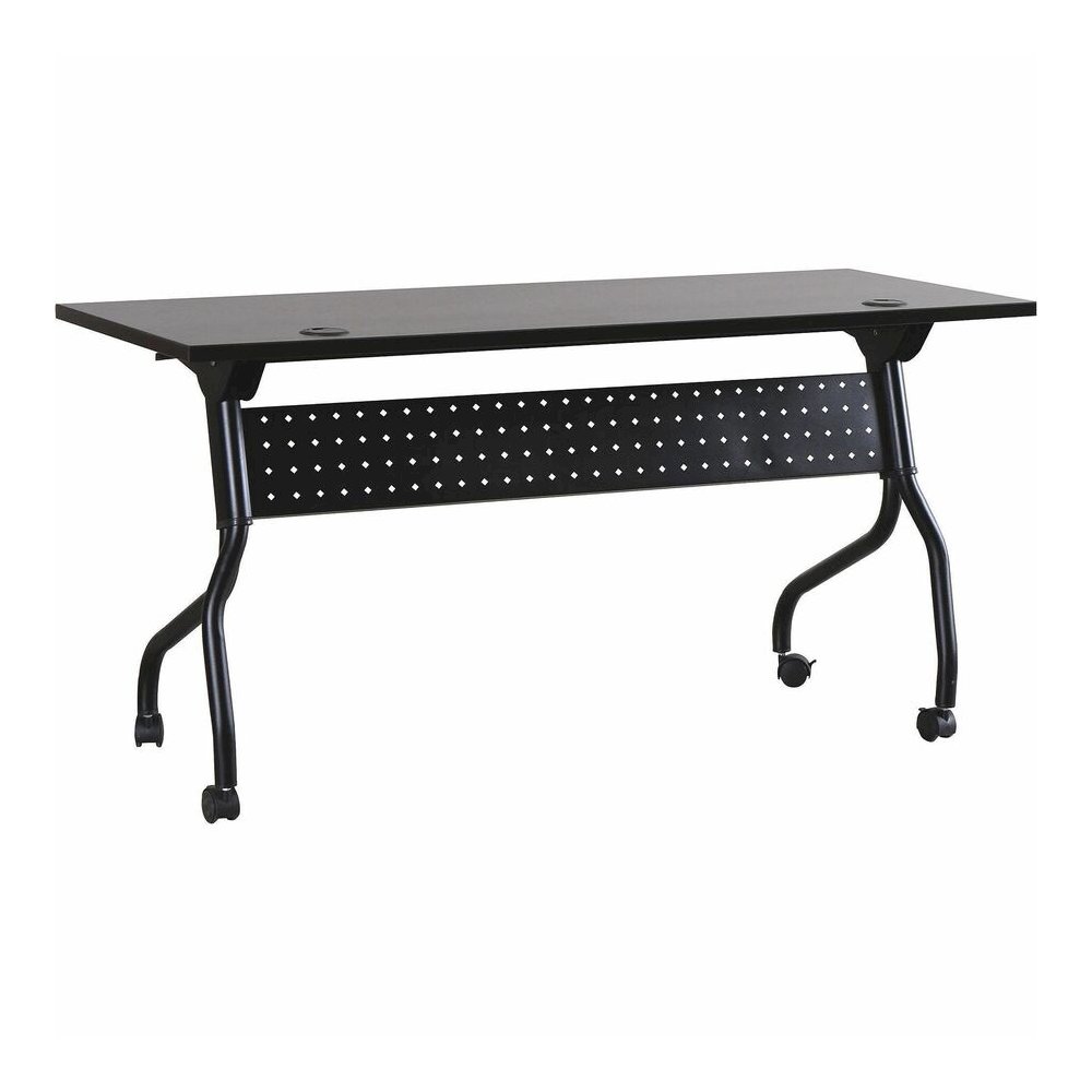 Lorell Flip Top Training Table - Rectangle Top - Four Leg Base - 4 Legs - 60" Table Top Width x 23.50" Table Top Depth - 29.50" Height x 59" Width x 23.63" Depth - Assembly Required - Espresso, Black . Picture 3