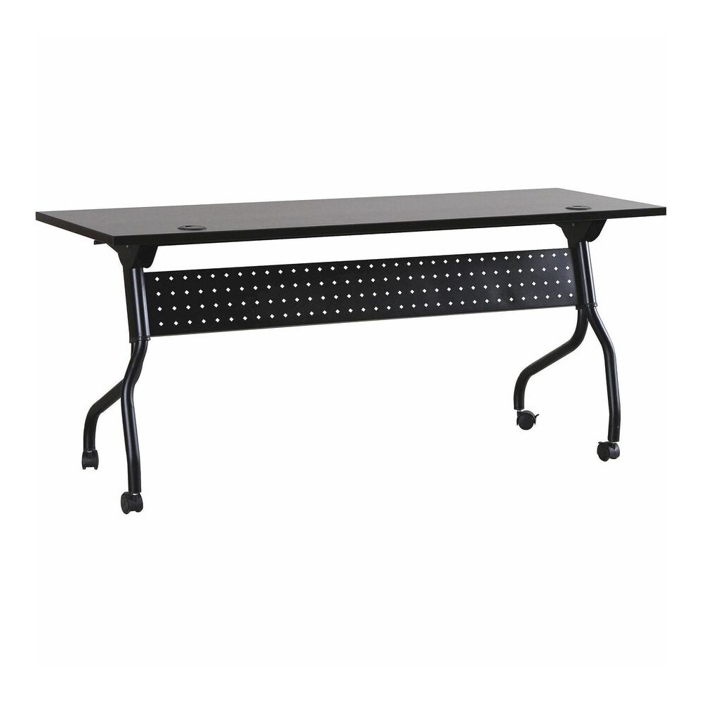 Lorell Flip Top Training Table - Rectangle Top - Four Leg Base - 4 Legs - 72" Table Top Width x 23.50" Table Top Depth - 29.50" Height x 70.88" Width x 23.63" Depth - Assembly Required - Espresso, Bla. Picture 3