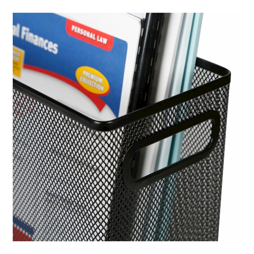 Lorell Mesh Tabletop Hanging File Holder - Black - Steel - 1 Each. Picture 4