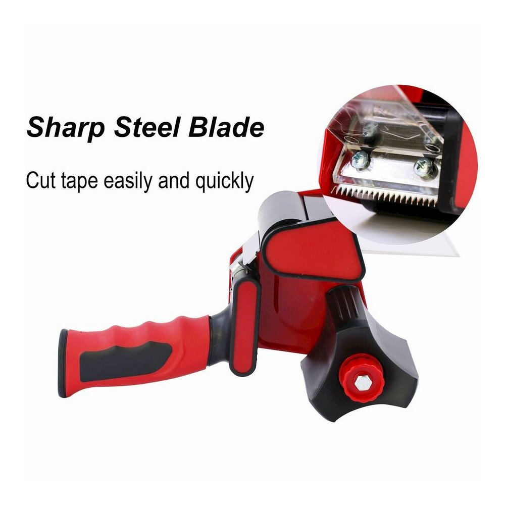 Sparco Handheld Tape Dispenser - 3" Core - Refillable - Ergonomic Design, Adjustable Tension Mechanism, Durable - Red, Black - 1 Each. Picture 4