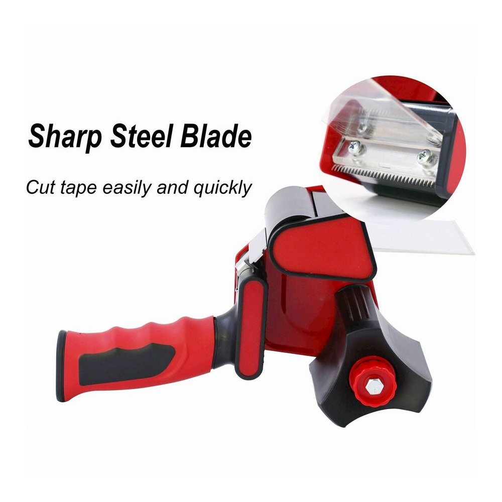 Sparco 3" Packaging Tape Dispenser - 3" Core - Ergonomic Design, Adjustable Tension Mechanism, Durable - Red, Black - 1 Each. Picture 4