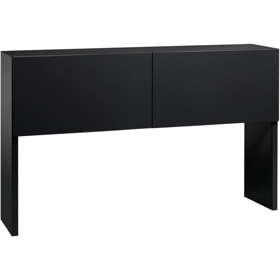 Lorell Fortress Modular Series Stack-on Hutch - x 48" Width - Material: Steel - Finish: Black - Grommet, Cord Management - 1 Each. Picture 4