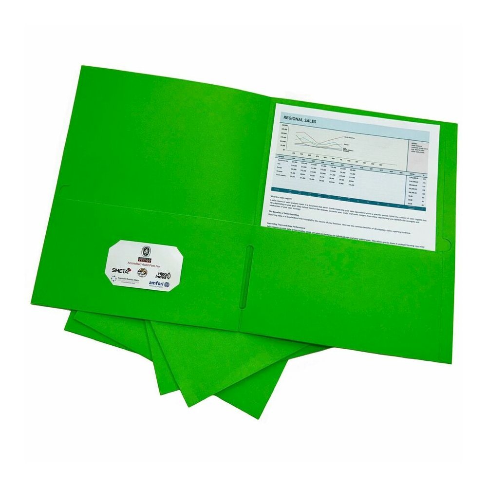Sparco Letter Pocket Folder - 8 1/2" x 11" - 2 Internal Pocket - Apple Green - 1 Box. Picture 3