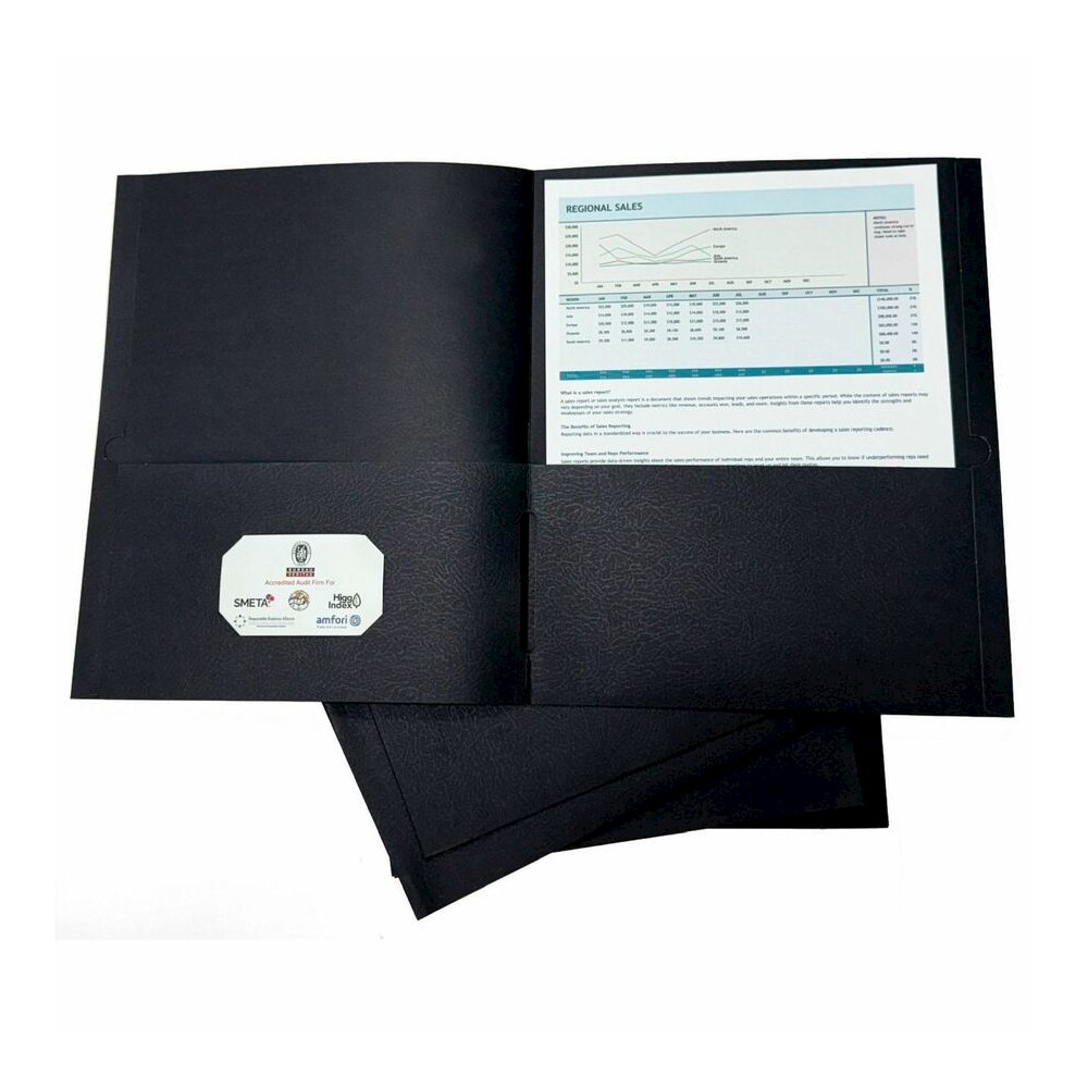 Sparco Letter Pocket Folder - 8 1/2" x 11" - 2 Internal Pocket - Black - 1 Box. Picture 3