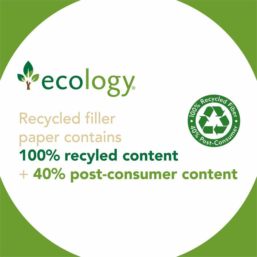 Decorol Recycled Filler Paper - 500 Sheets - Printed - College Ruled - Red Margin - 3 Hole(s) - Letter 8.5" x 11" - White Paper - 500 / Pack - 100% Recycled. Picture 2