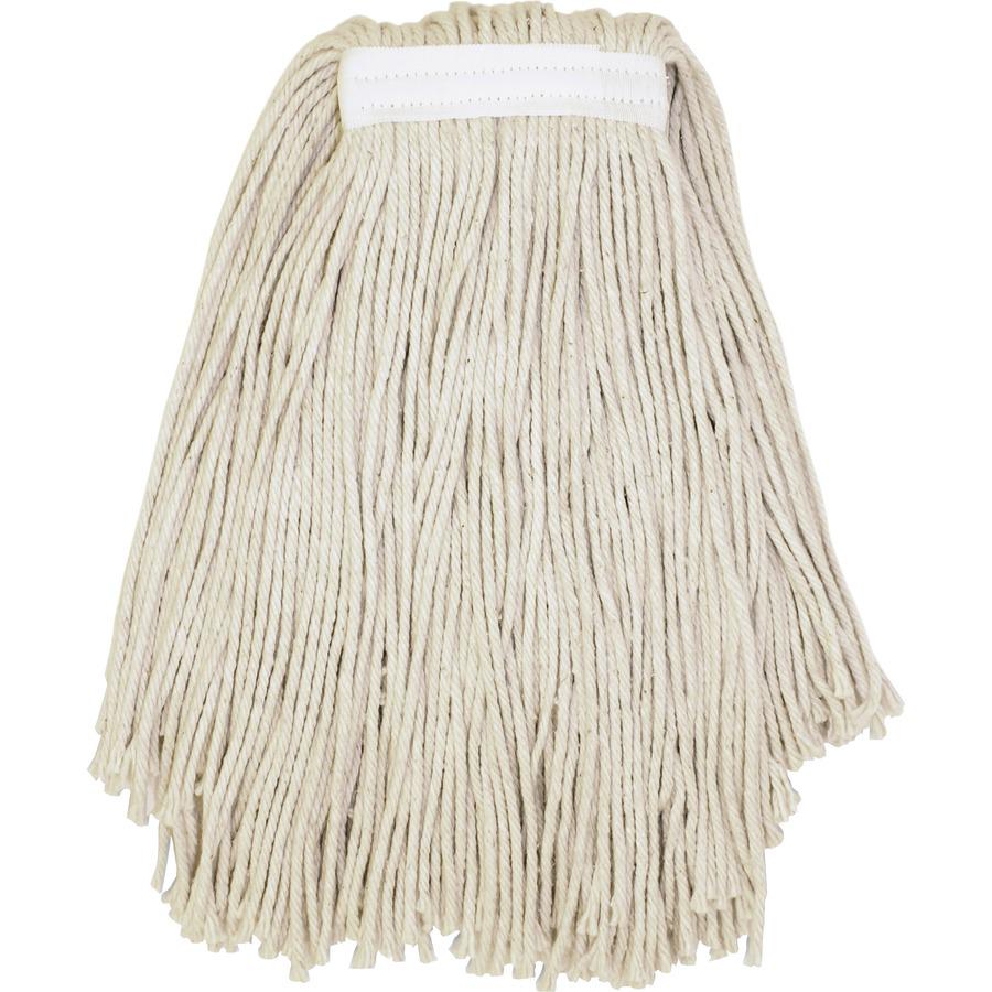 Genuine Joe Narrow Band Mophead - Cotton - Natural - 12 / Carton. Picture 2