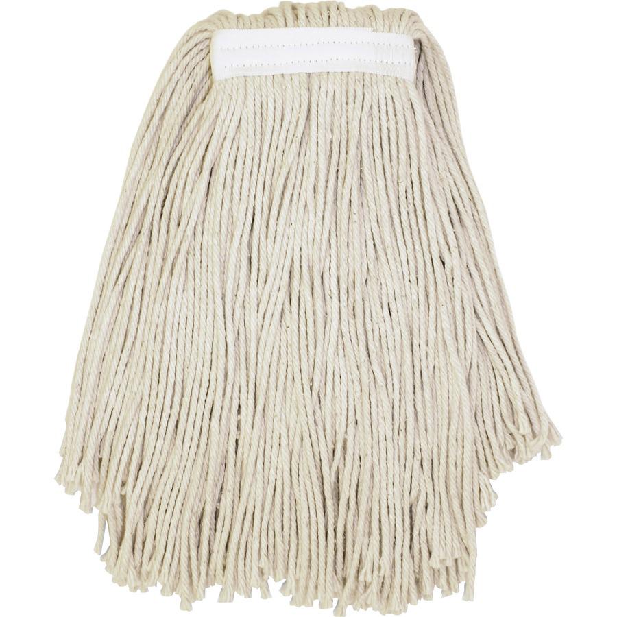 Genuine Joe Narrow Band Mophead - Cotton - Natural - 12 / Carton. Picture 2