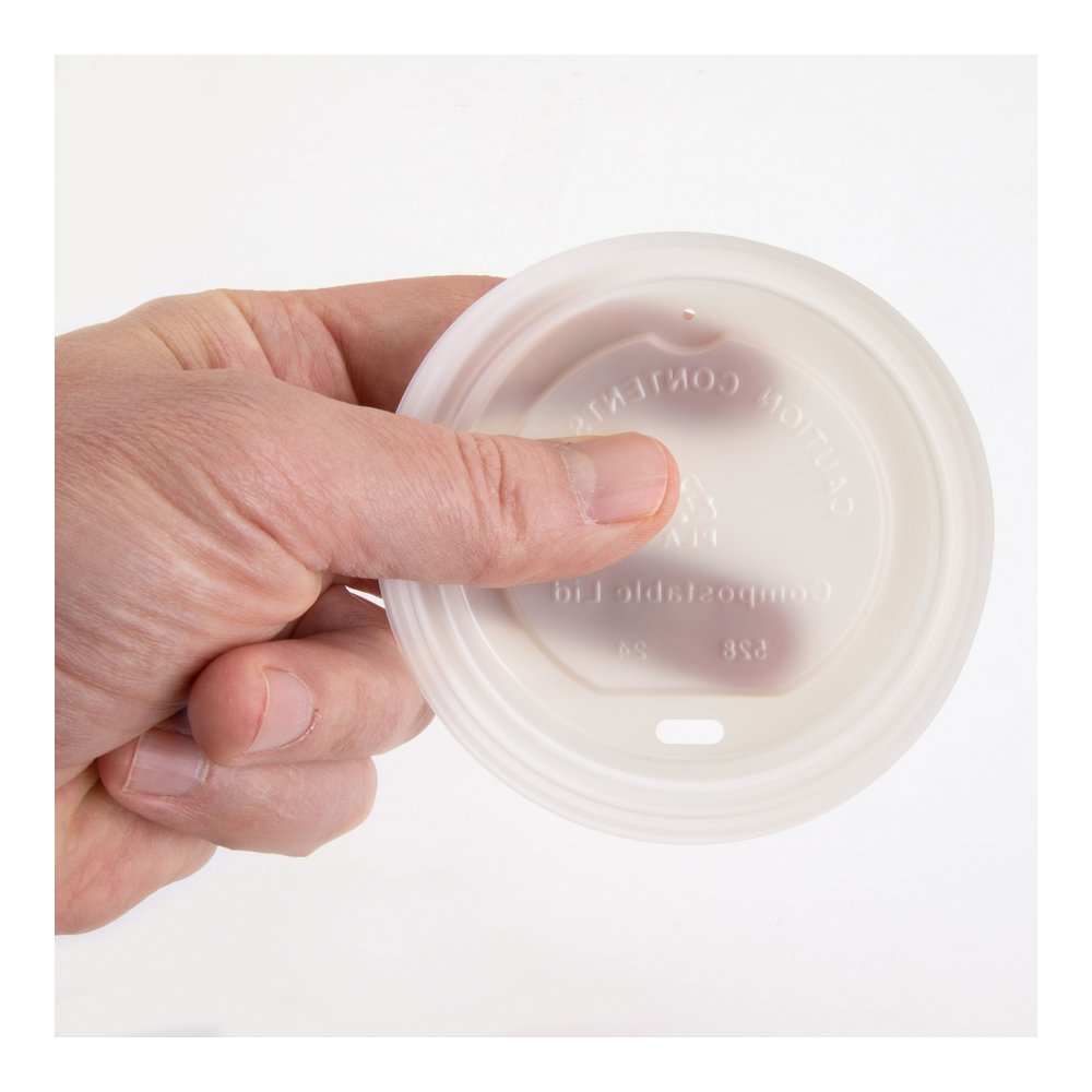 Genuine Joe Vented Hot Cup Lid - Polystyrene - White - 50/Pack - 20 / Carton. Picture 5