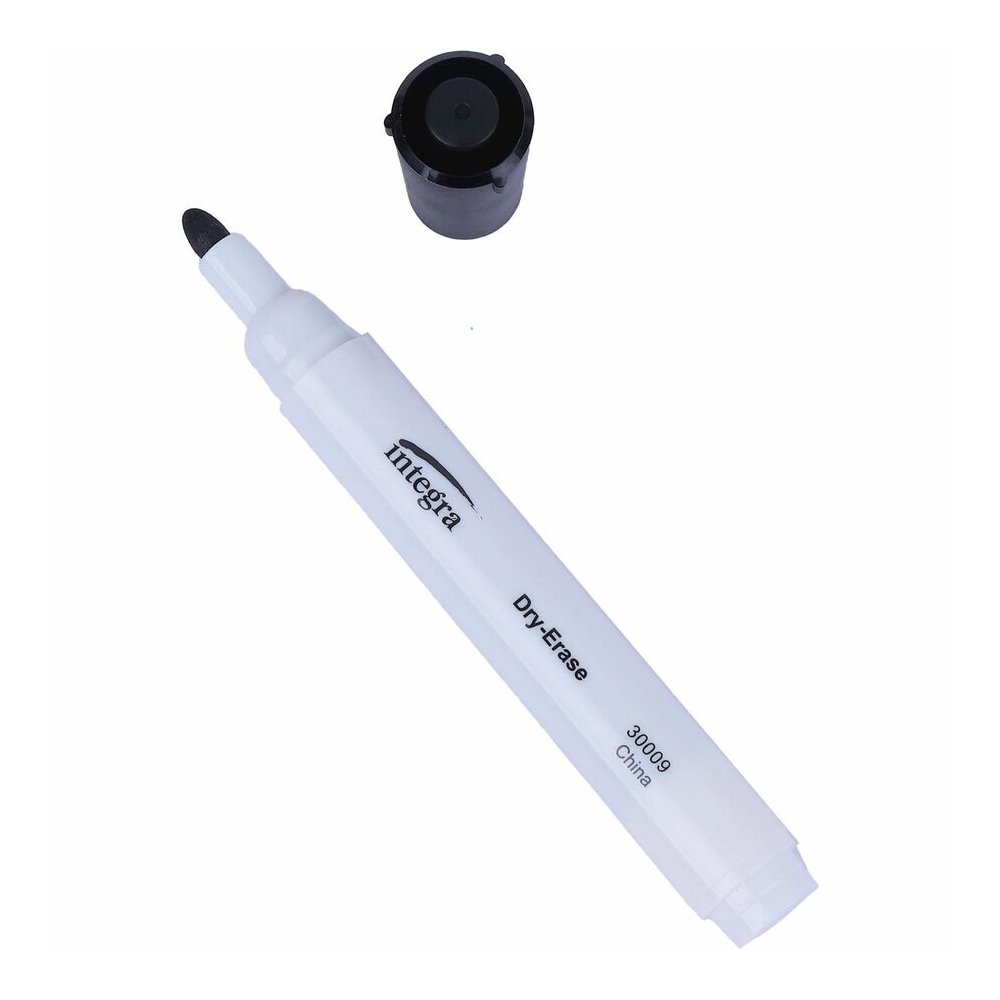 Integra Bullet Tip Dry-Erase Markers - Erasable - Black Ink - 1 Dozen. Picture 2