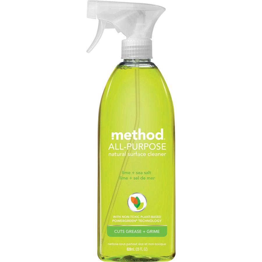 Method All-Purpose Cleaner - 28 fl oz (0.9 quart) - Lime + Seasalt Scent - 8 / Carton - Non-toxic, Triclosan-free - Lime. Picture 4