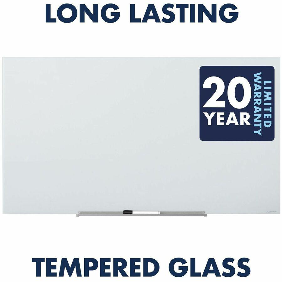 Quartet InvisaMount Magnetic Glass Dry-Erase Board - 39" (3.3 ft) Width x 22" (1.8 ft) Height - White Tempered Glass Surface - Horizontal - Magnetic - Assembly Required - 1 Each. Picture 3