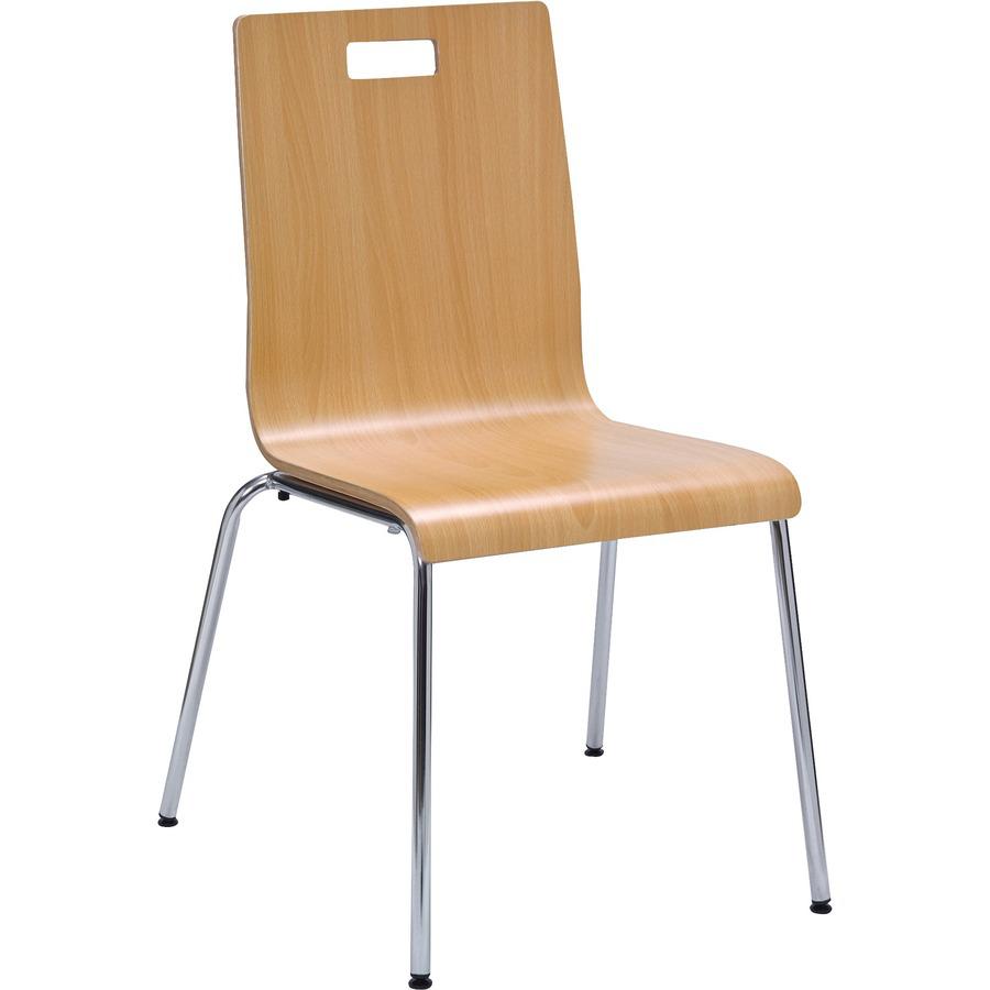 Lorell Bentwood Cafe Chairs - Steel Frame Material - Natural - Plywood, Bentwood - 2 / Carton. Picture 3