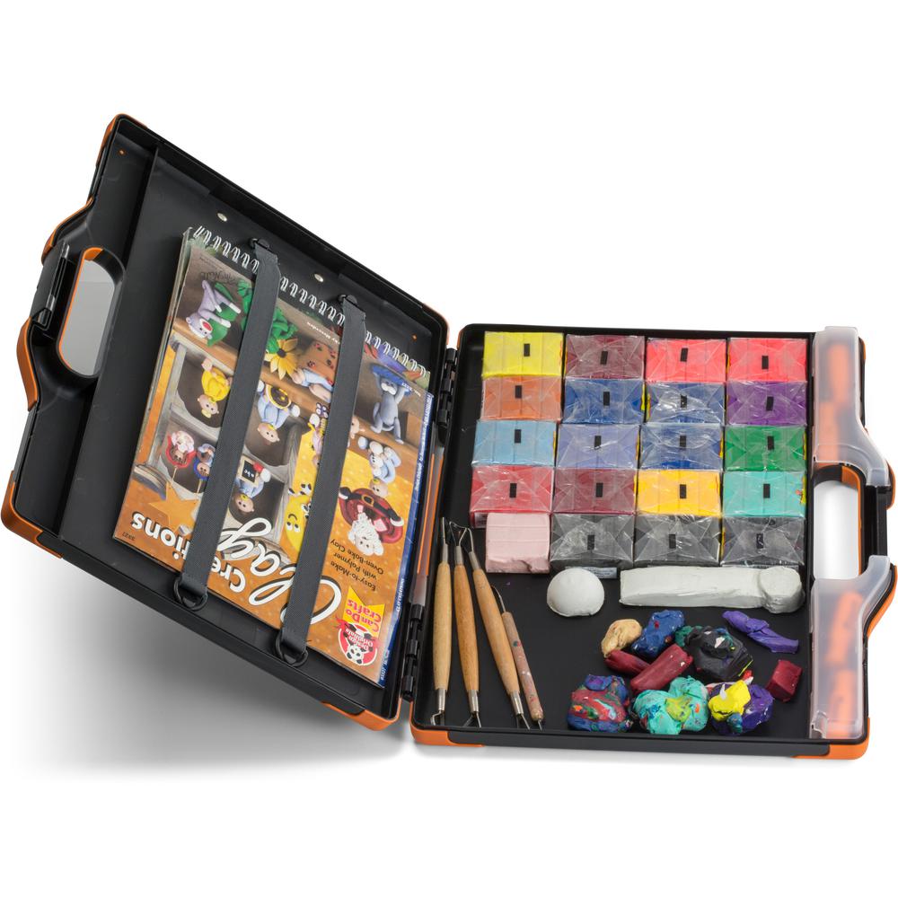 Officemate Carry-All Clipboard Storage Box - Storage for Tablet, Notebook - 8 1/2" , 8 1/2" x 11" , 14" - Black, Orange - 1 Each. Picture 6