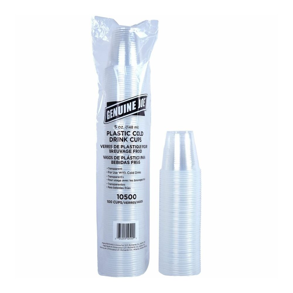 Genuine Joe 5 oz Transparent Beverage Cups - 5 fl oz - Clear - Plastic - Beverage - 100/Bag - 25 / Carton. Picture 3