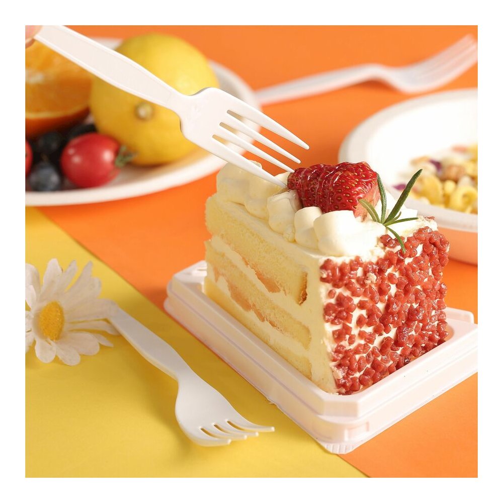 Genuine Joe Medium-Heavyweight Plastic Forks - 1 Piece(s) - Fork - 1 x Fork - Disposable - White - 1000 / Carton. Picture 3