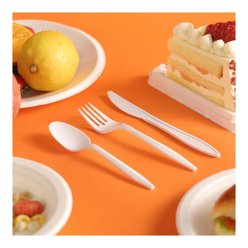 Genuine Joe 6-Piece Fork/Knife/Spoon Utensil Kit - 250 Piece(s) - Cutlery Set - 1 x Spoon - 1 x Fork - 1 x Knife - Disposable - Polypropylene - White - 1 Carton. Picture 3