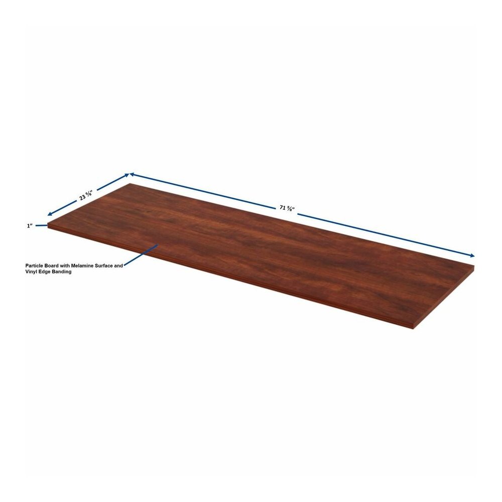 Lorell Training Tabletop - Cherry Rectangle, Laminated Top - Adjustable Height - 72" Table Top Width x 24" Table Top Depth x 1" Table Top Thickness - Assembly Required - 1 Each. Picture 5