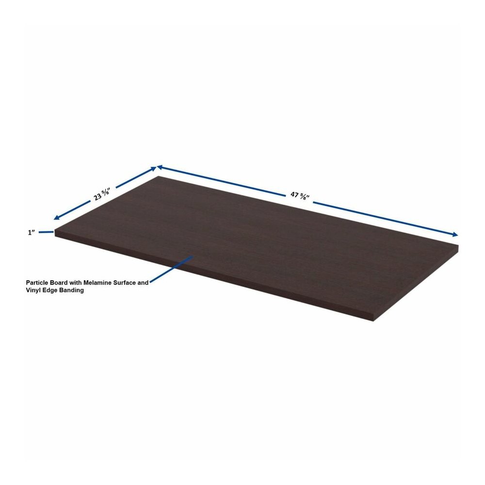Lorell Training Tabletop - Espresso Rectangle, Laminated Top - Adjustable Height - 48" Table Top Length x 24" Table Top Width x 1" Table Top Thickness - Assembly Required - 1 Each. Picture 5
