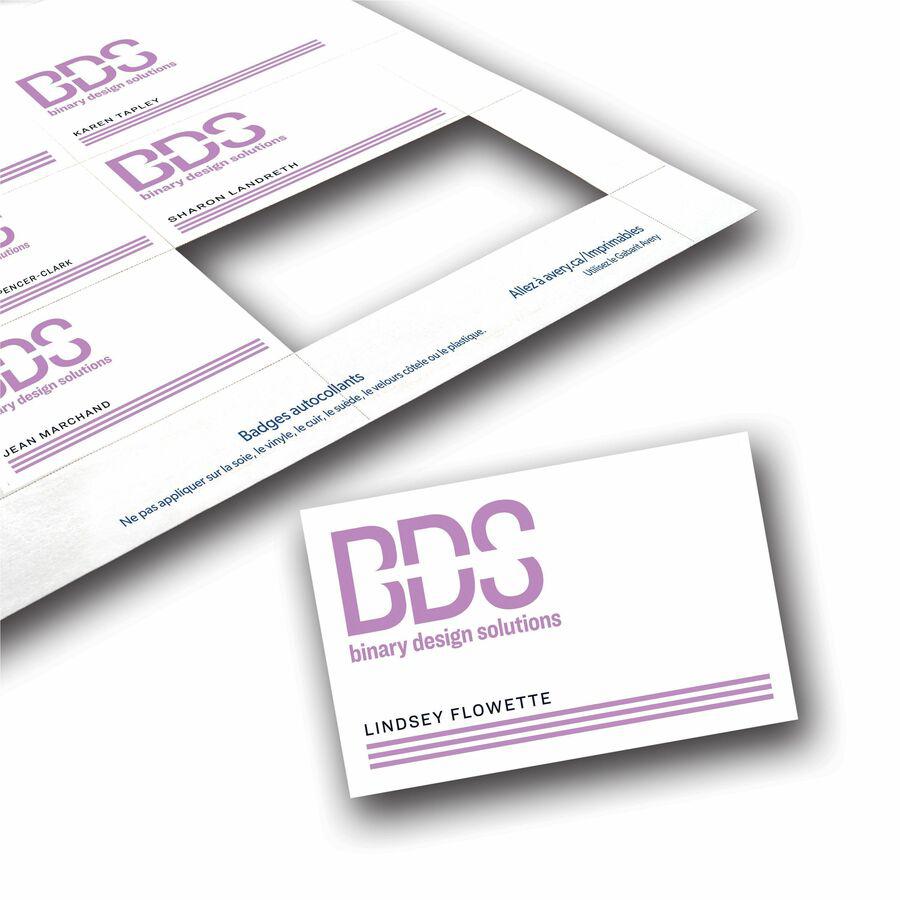 Avery&reg; Laser/Inkjet Badge Insert Refills - x 3" Width x 4" Length - Insert - Inkjet, Laser - White - Card Stock - 6 / Sheet - 50 Total Sheets - 300 Total Label(s) - 300 / Box. Picture 5