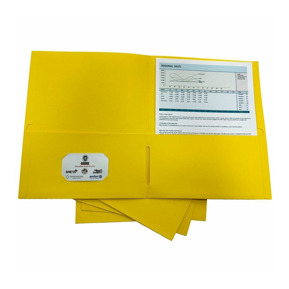 Business Source Letter Portfolio - 8 1/2" x 11" - 125 Sheets Capacity - Inside Front & Back Pocket - Yellow - Card Holder - 1 Box. Picture 3