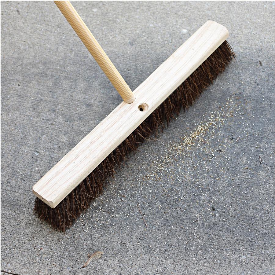 Genuine Joe 24" Push Broomhead - Brown - Lacquered Wood - 24" Length - 1 Each. Picture 5