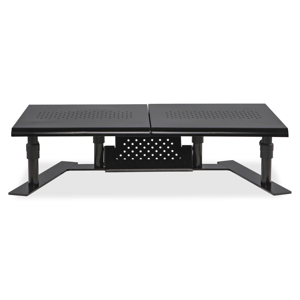 Allsop Metal Art ErgoTwin Height Adjustable Dual Monitor Stand - (31883) - 20 lb Load Capacity - 8.4" Height x 32" Width x 14" Depth - Desktop - Steel - Pearl Black. Picture 2