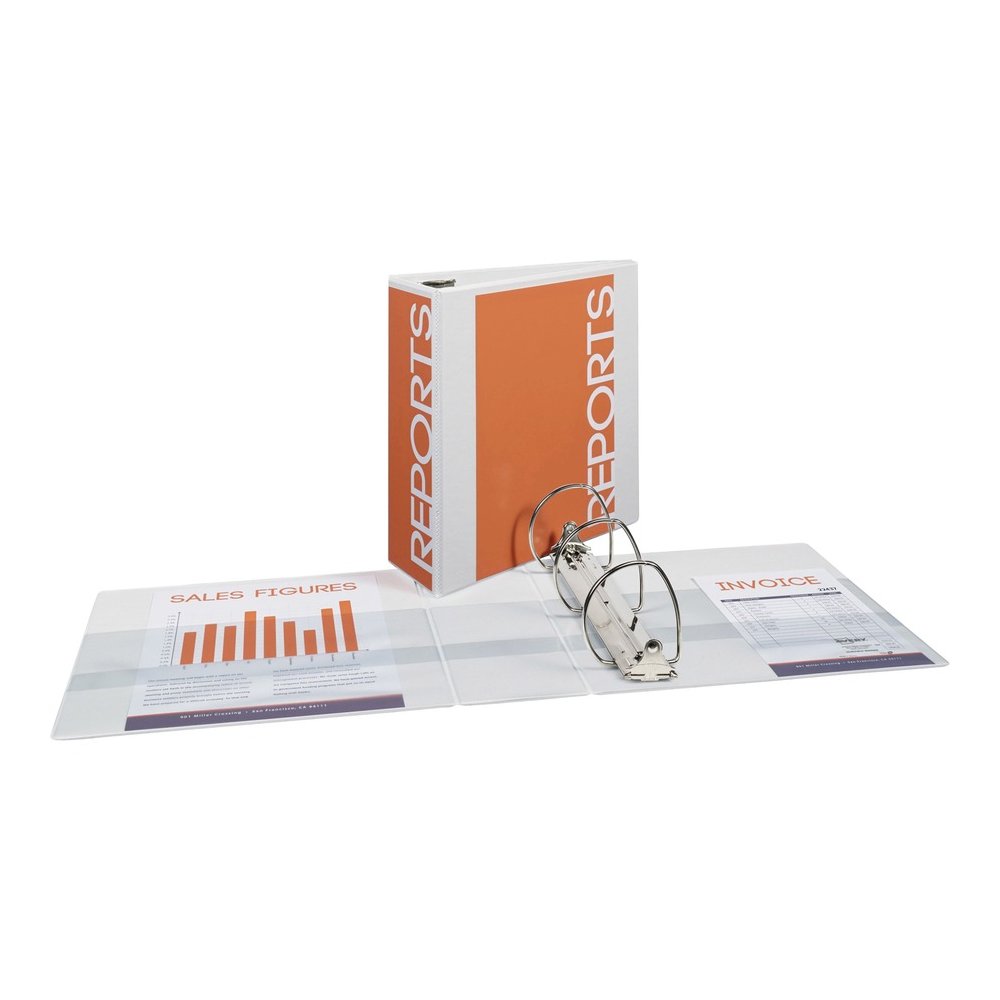 Avery&reg; Durable View Binders - EZD Rings - 4" Binder Capacity - Letter - 8 1/2" x 11" Sheet Size - 780 Sheet Capacity - 3 Ring - Fastener: D-Ring - Pocket: 4, Internal - Poly - White - Recycled - E. Picture 2