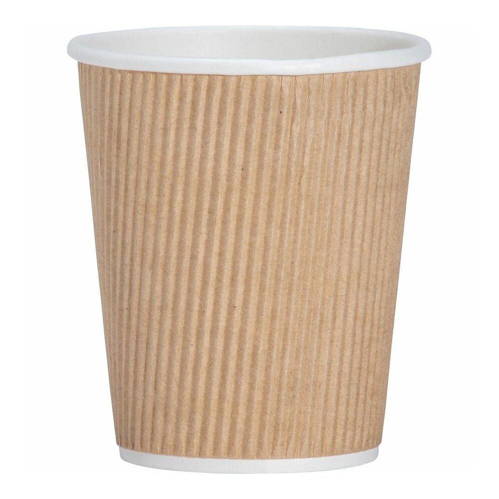 Genuine Joe 8 oz Rippled Hot Cups - 8 fl oz - Brown - Hot Drink, Beverage - 25/Pack - 5 / Bundle. Picture 5
