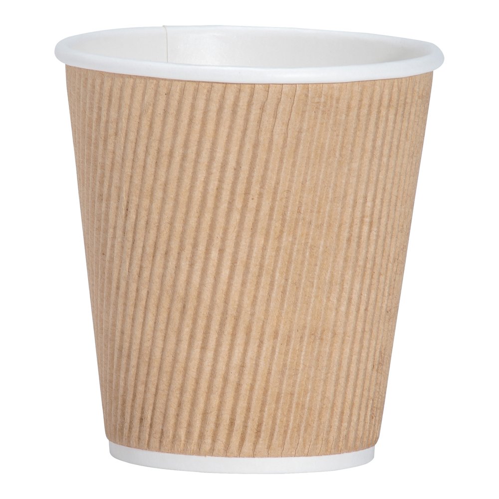 Genuine Joe 10 oz Rippled Hot Cups - 10 fl oz - Brown - Hot Drink, Beverage - 25/Pack - 5 / Bundle. Picture 5