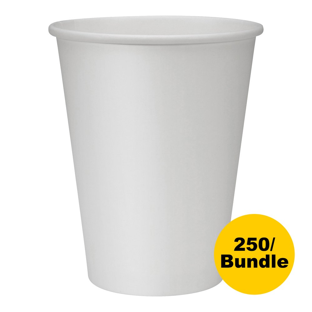 Genuine Joe 12 oz Disposable Hot Cups - 12 fl oz - White - Polyurethane - Hot Drink, Beverage - 50/Pack - 5 / Bundle. Picture 5