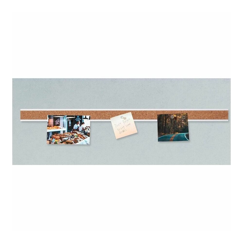 Lorell Cork Strip Bulletin Bars - 24" Board Width - Cork Surface - Self-healing, Fade Resistant, Self-sealing - Anodized Aluminum Frame - 24 / Bundle. Picture 3