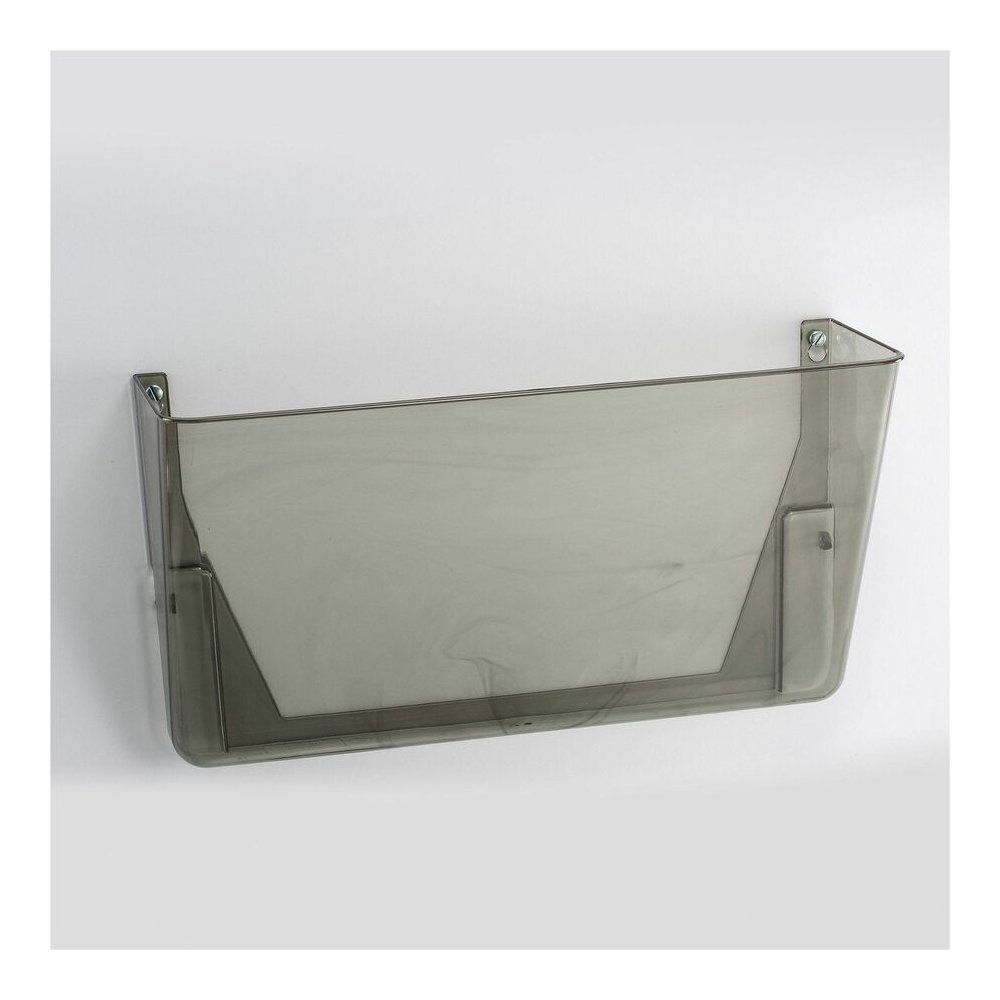 Officemate Mountable Wall File - 7" Height x 13" Width x 4.12" Depth - Smoke - Plastic - 4 / Carton. Picture 5