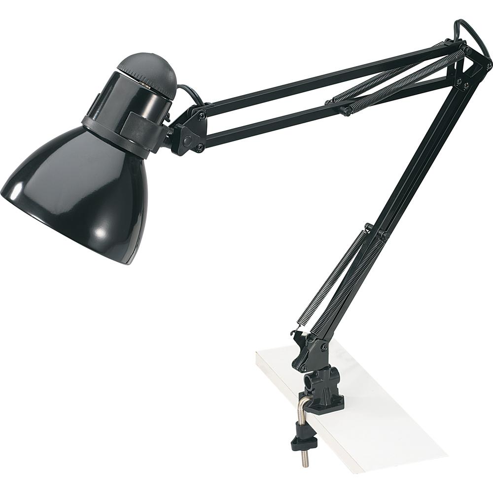 Lorell Architect LED Desk Lamp with Clamp - 10 W LED Bulb - Desk Mountable - Black - for Desk, Table. Picture 7